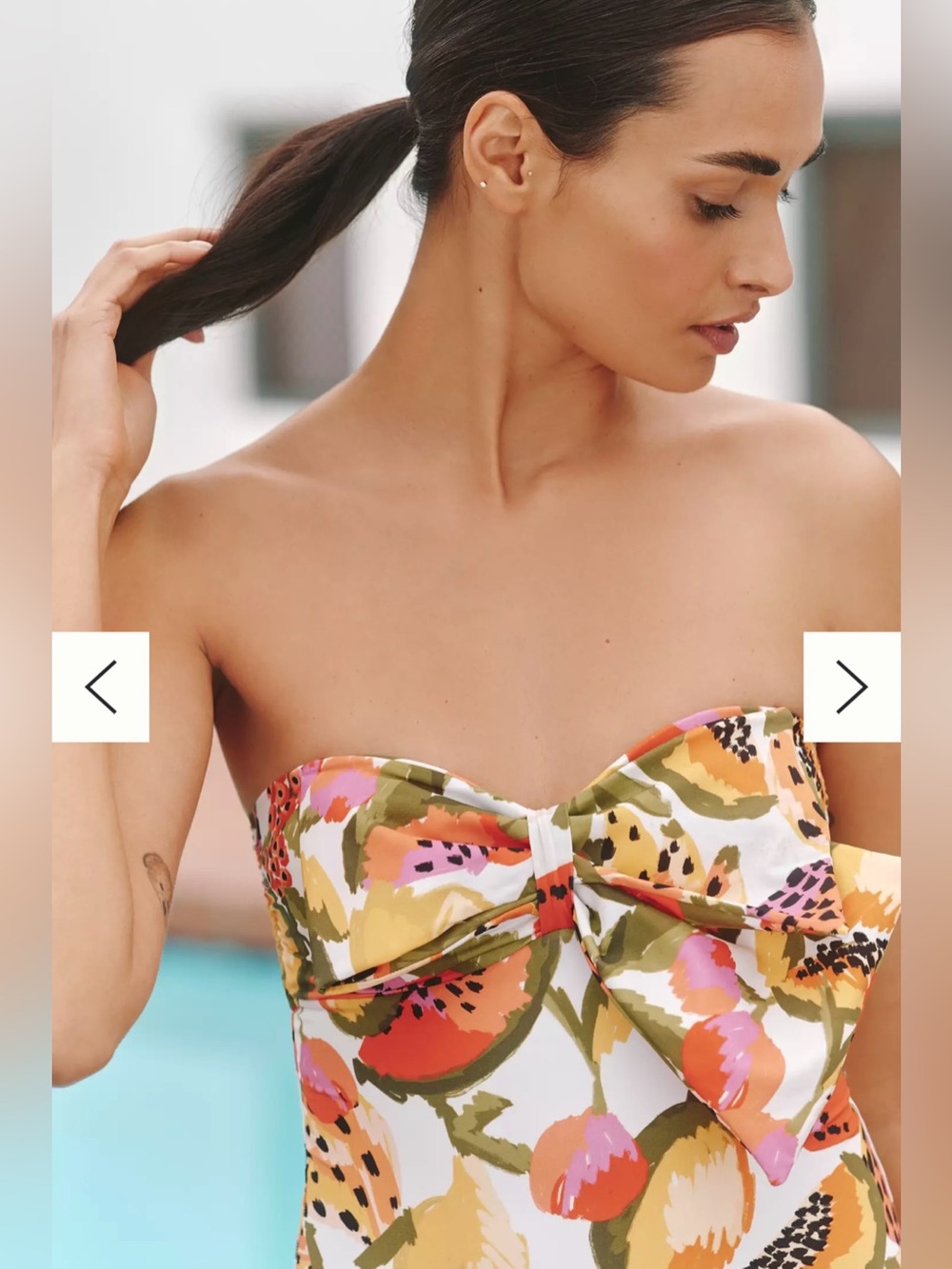 Farm Rio Papaya Fruits Paradise One-Piece Swimsuit Bathing Suit Sz Large - Picture 4 of 12